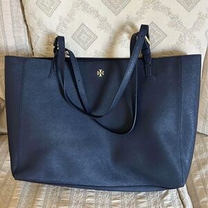Tory Burch Blue Structured Tote Bag